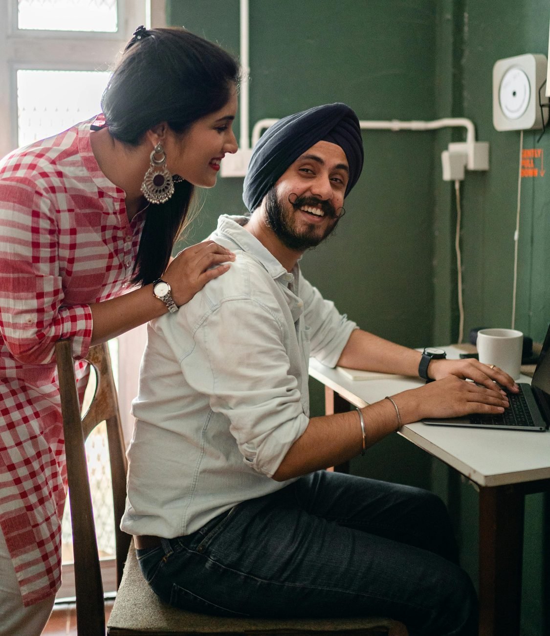 Colleagues collaborating on a hire