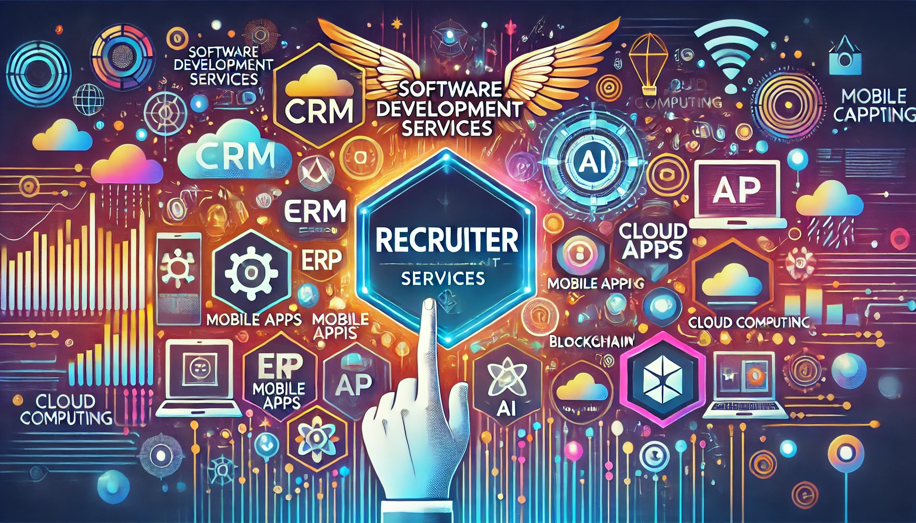 Professional software development services team working on custom applications and IT solutions