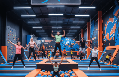 BOUNCEinc Gurugram trampoline park with interconnected trampolines and adventure activities